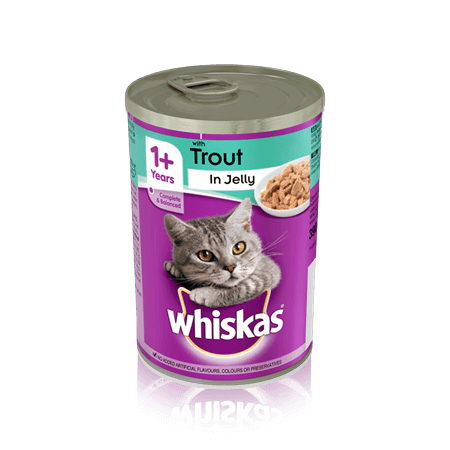 WHISKAS® 1+ Cat Tin With Trout In Jelly 390g