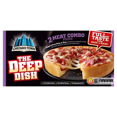 Chicago Town The Deep Dish 2 Meat Combo Pizzas 2 X 160g Pizza