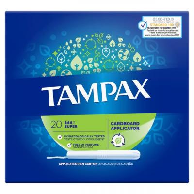 Tampax  Super Tampons Applicator Cardboard = 20