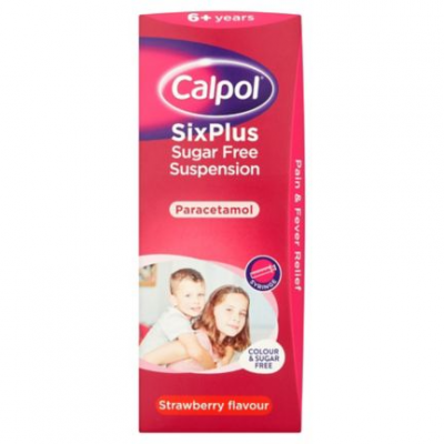 Calpol SixPlus Sugar Free Suspension Strawberry Flavour 6+ Years